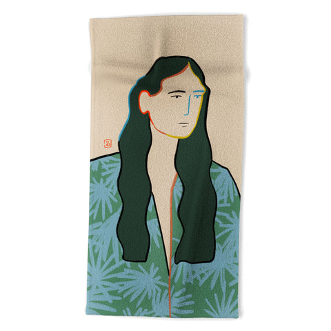 sandrapoliakov GIRL IN LOVE Beach Towel