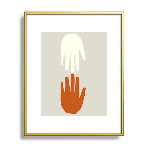 sandrapoliakov HOLDING HANDS Metal Framed Art Print