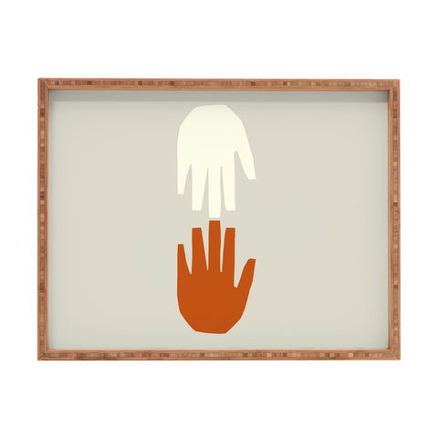 sandrapoliakov HOLDING HANDS Rectangular Tray