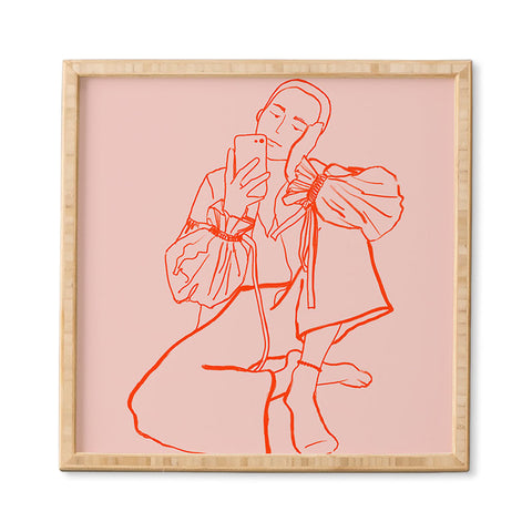 sandrapoliakov MIRROR SELFIE PINK Framed Wall Art