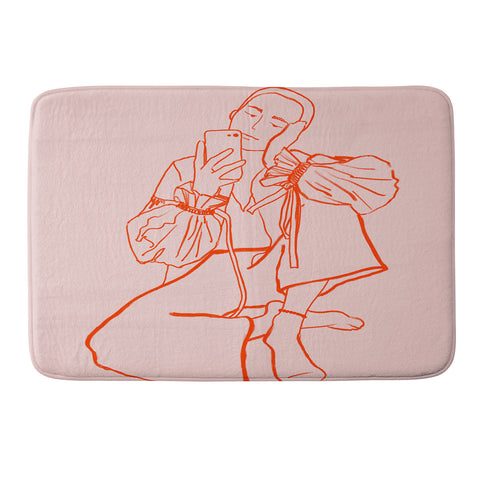 sandrapoliakov MIRROR SELFIE PINK Memory Foam Bath Mat