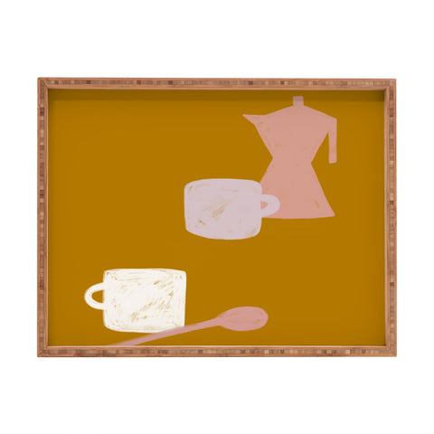 sandrapoliakov MORNING COFFEE I Rectangular Tray