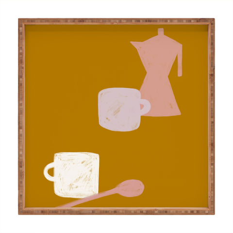 sandrapoliakov MORNING COFFEE I Square Tray