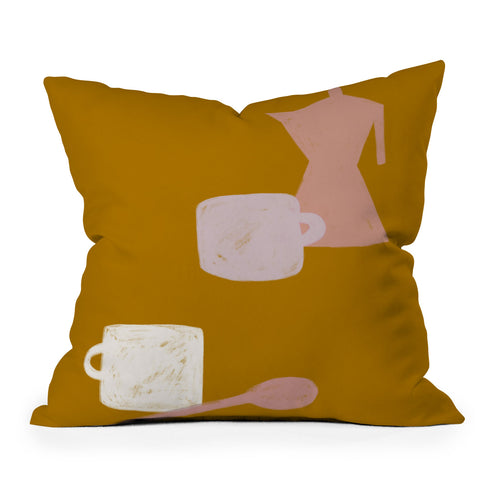 sandrapoliakov MORNING COFFEE I Throw Pillow