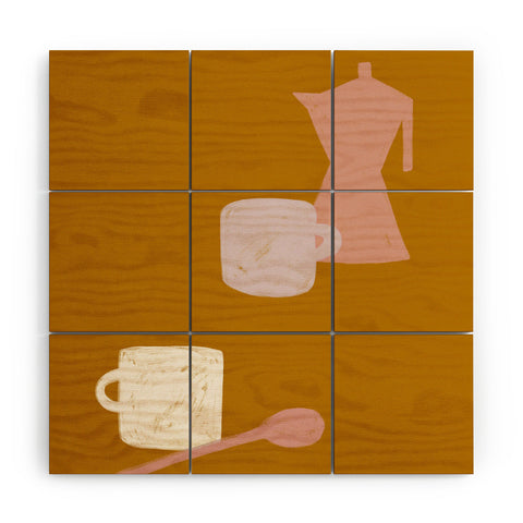 sandrapoliakov MORNING COFFEE I Wood Wall Mural
