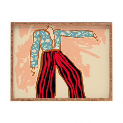 sandrapoliakov NEW YEAR DANCE Rectangular Tray