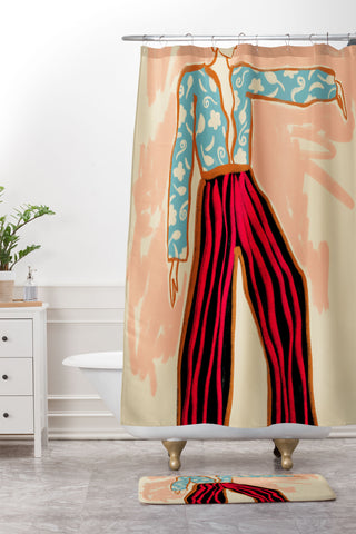 sandrapoliakov NEW YEAR DANCE Shower Curtain And Mat