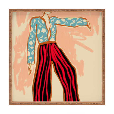 sandrapoliakov NEW YEAR DANCE Square Tray