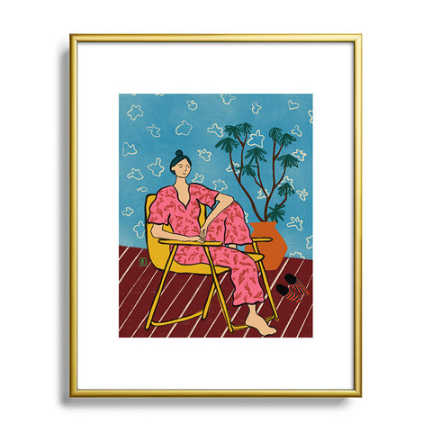 sandrapoliakov PLANT LADY AT HOME Metal Framed Art Print