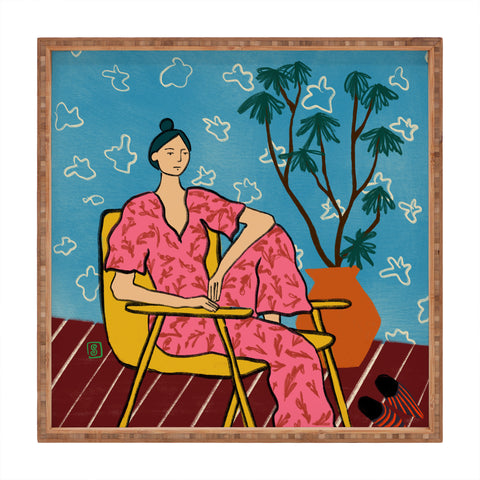 sandrapoliakov PLANT LADY AT HOME Square Tray