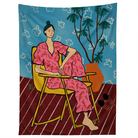 sandrapoliakov PLANT LADY AT HOME Tapestry