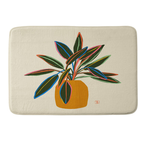 sandrapoliakov PLANT WITH COLOURFUL LEAVES Memory Foam Bath Mat