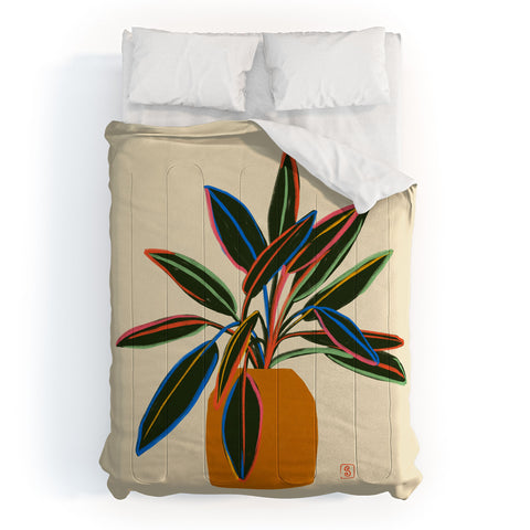 sandrapoliakov PLANT WITH COLOURFUL LEAVES Comforter