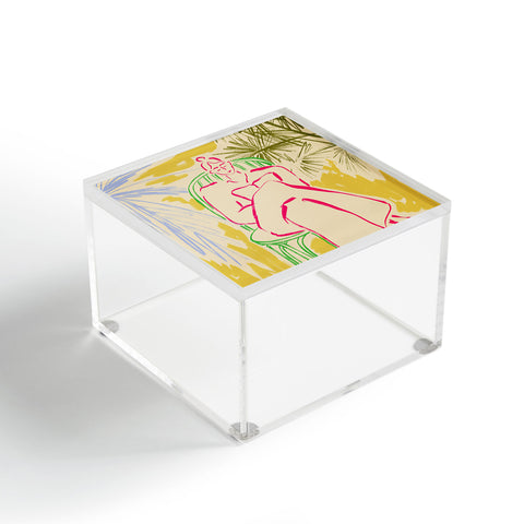 sandrapoliakov READING AMONG PALM TREES Acrylic Box