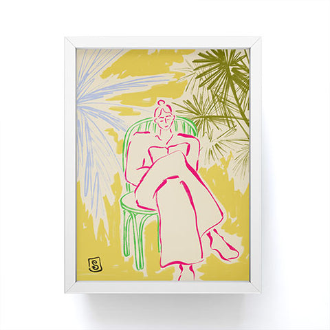 sandrapoliakov READING AMONG PALM TREES Framed Mini Art Print