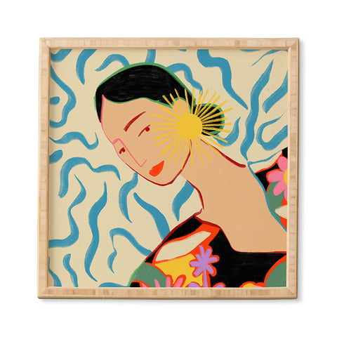 sandrapoliakov SMILING WOMAN AND SUNSHINE Framed Wall Art