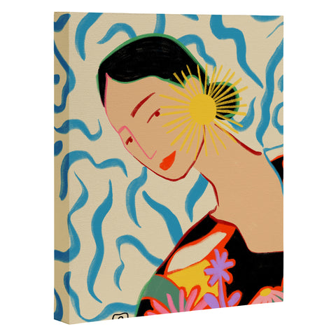 sandrapoliakov SMILING WOMAN AND SUNSHINE Art Canvas