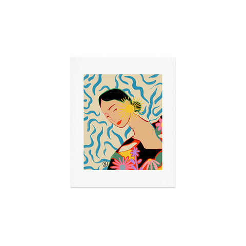 sandrapoliakov SMILING WOMAN AND SUNSHINE Art Print