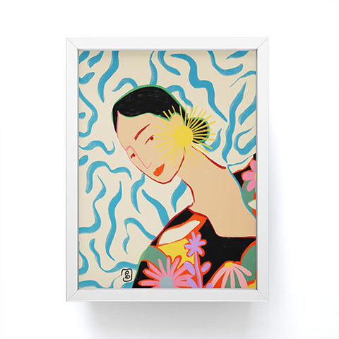 sandrapoliakov SMILING WOMAN AND SUNSHINE Framed Mini Art Print