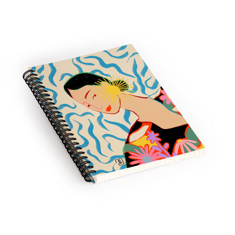 sandrapoliakov SMILING WOMAN AND SUNSHINE Spiral Notebook