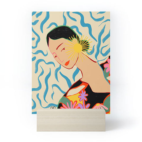 sandrapoliakov SMILING WOMAN AND SUNSHINE Mini Art Print