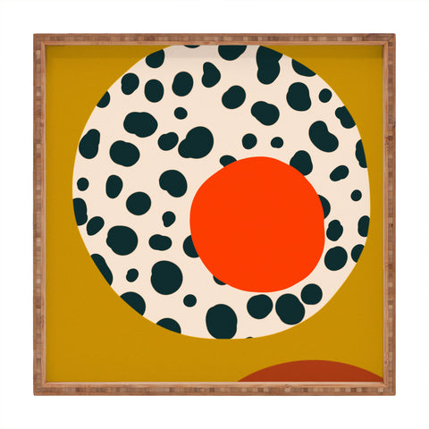 sandrapoliakov STILL LIFE WITH AN APPLE Square Tray