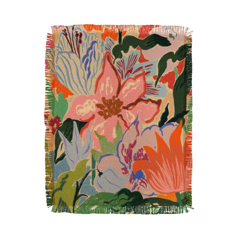 sandrapoliakov SUMMER BOUQUET II Throw Blanket