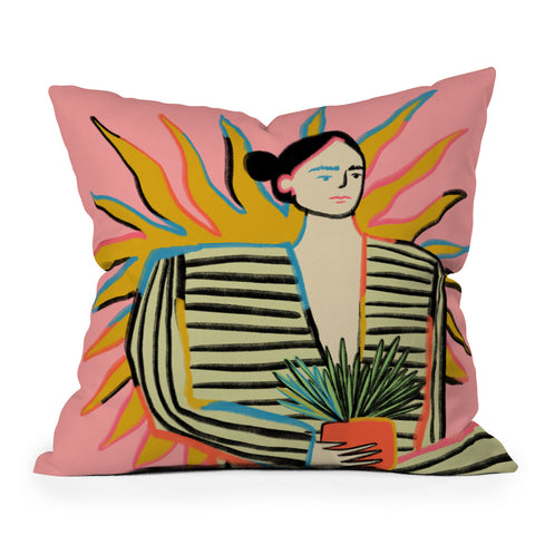 sandrapoliakov SUN POWER Throw Pillow