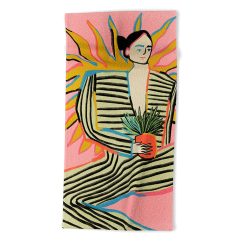 sandrapoliakov SUN POWER Beach Towel