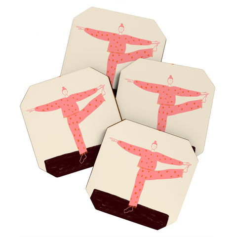 sandrapoliakov SUN SALUTATION Coaster Set