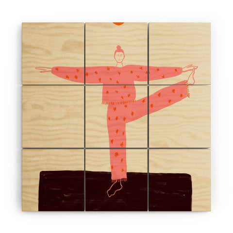 sandrapoliakov SUN SALUTATION Wood Wall Mural