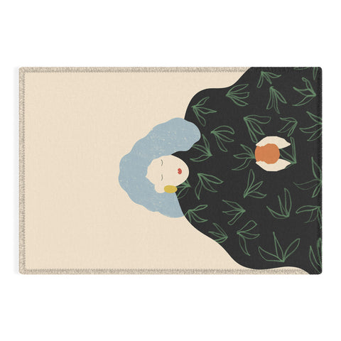 sandrapoliakov tangerine Outdoor Rug