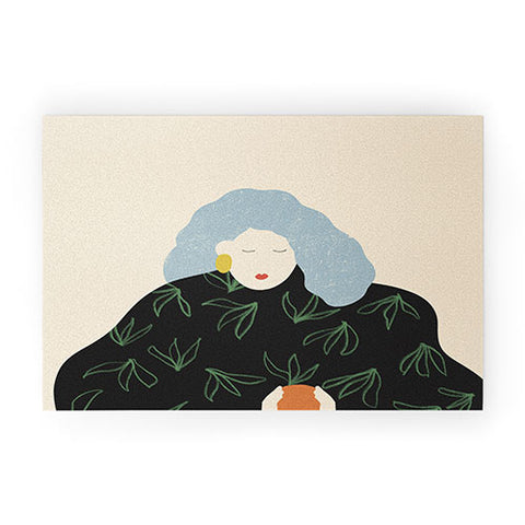 sandrapoliakov tangerine Welcome Mat