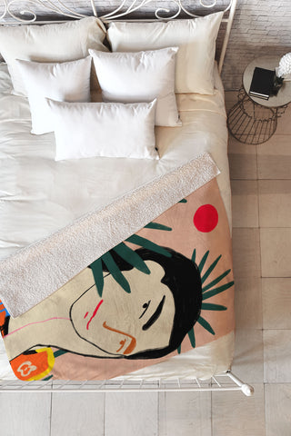 sandrapoliakov VACATION MOOD Fleece Throw Blanket