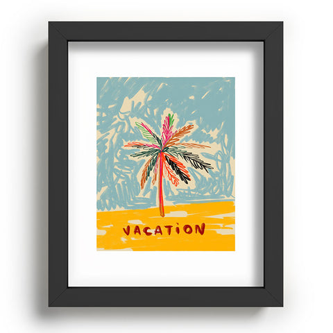 sandrapoliakov VACATION PALM TREE Recessed Framing Rectangle