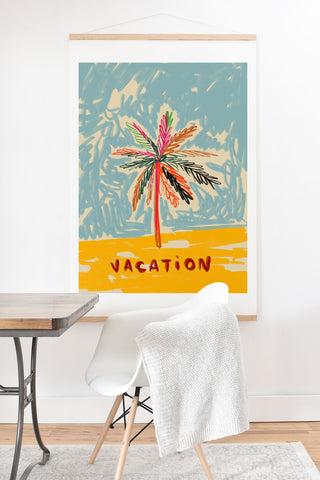 sandrapoliakov VACATION PALM TREE Art Print And Hanger