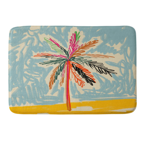 sandrapoliakov VACATION PALM TREE Memory Foam Bath Mat