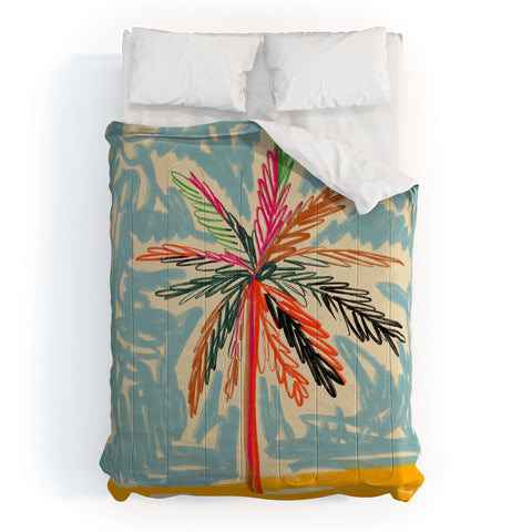 sandrapoliakov VACATION PALM TREE Comforter
