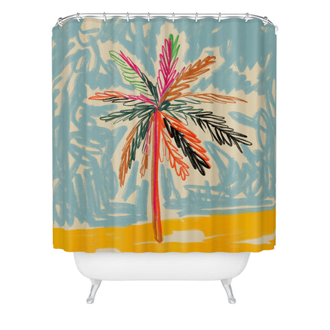 sandrapoliakov VACATION PALM TREE Shower Curtain