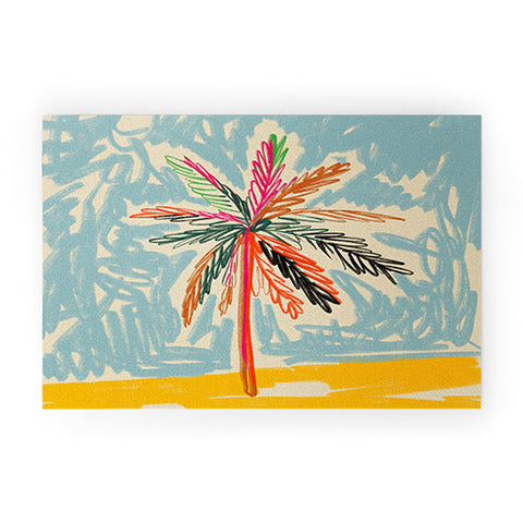 sandrapoliakov VACATION PALM TREE Welcome Mat