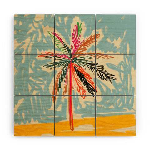 sandrapoliakov VACATION PALM TREE Wood Wall Mural