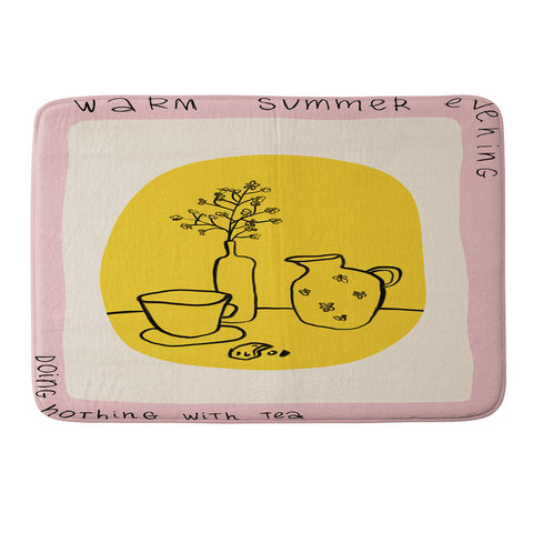 sandrapoliakov WARM SUMMER EVENING DOING NOTHING Memory Foam Bath Mat