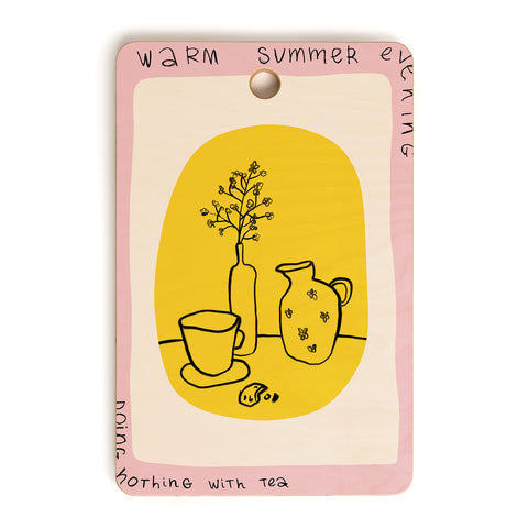 sandrapoliakov WARM SUMMER EVENING DOING NOTHING Cutting Board Rectangle
