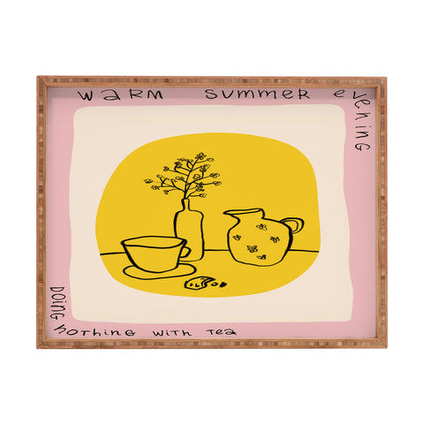 sandrapoliakov WARM SUMMER EVENING DOING NOTHING Rectangular Tray