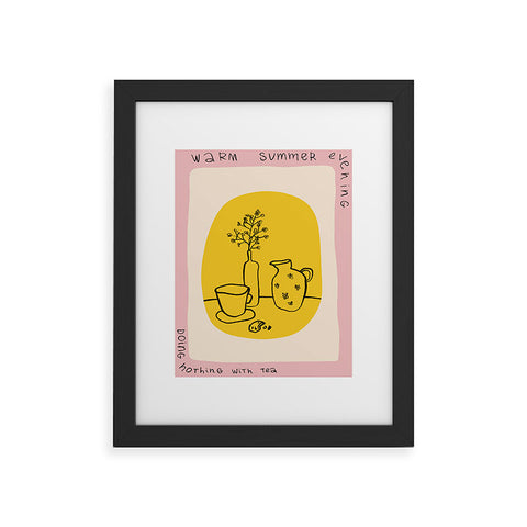 sandrapoliakov WARM SUMMER EVENING DOING NOTHING Framed Art Print
