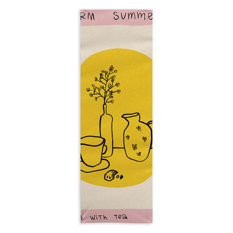 sandrapoliakov WARM SUMMER EVENING DOING NOTHING Yoga Towel