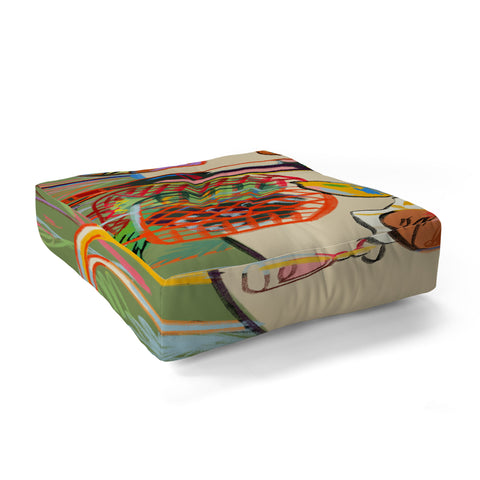 sandrapoliakov WINE BREAK Floor Pillow Square