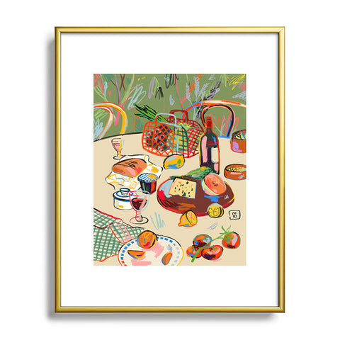 sandrapoliakov WINE BREAK Metal Framed Art Print