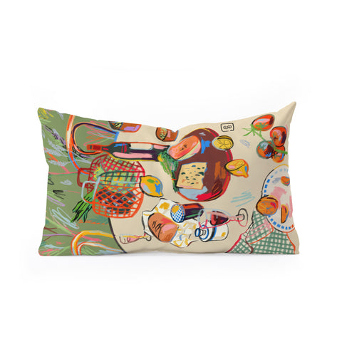 sandrapoliakov WINE BREAK Oblong Throw Pillow