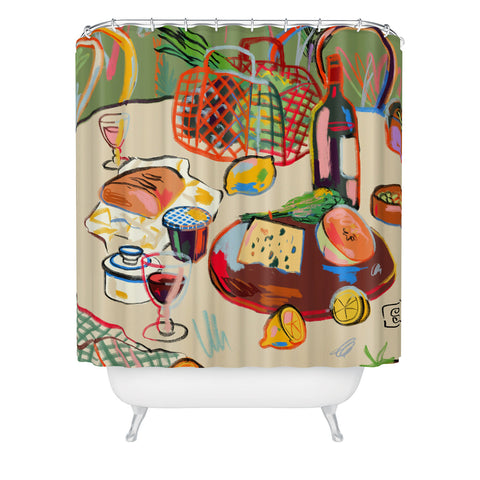 sandrapoliakov WINE BREAK Shower Curtain